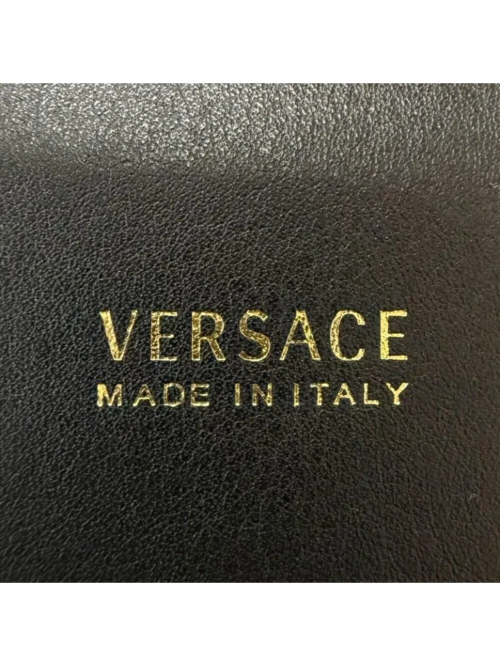 Versace Versa Leather Medu Samochi Shoulder Bag Neck Wallet Black